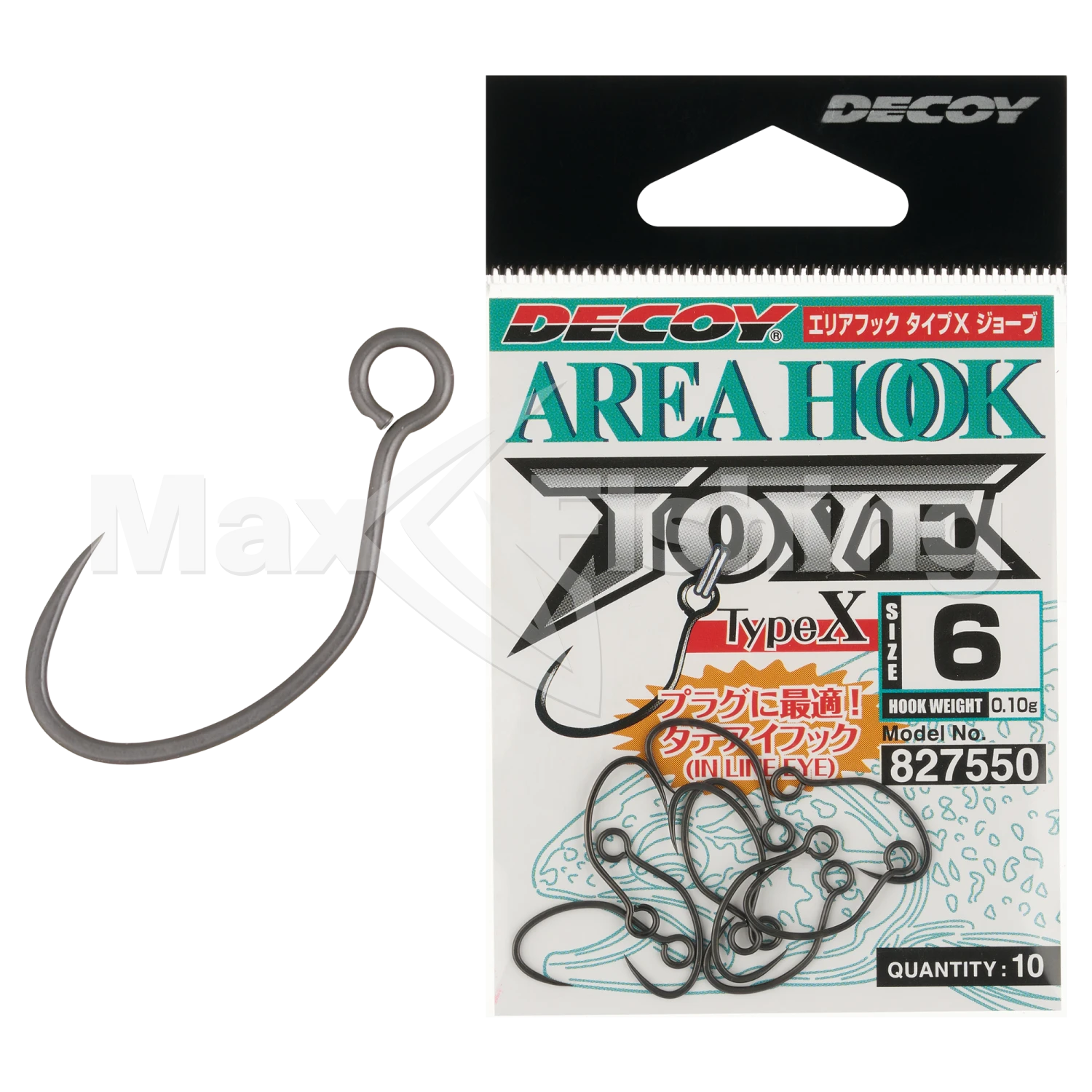 Крючок одинарный Decoy AH-10 Area Hook Type X Jove #6 (10шт)