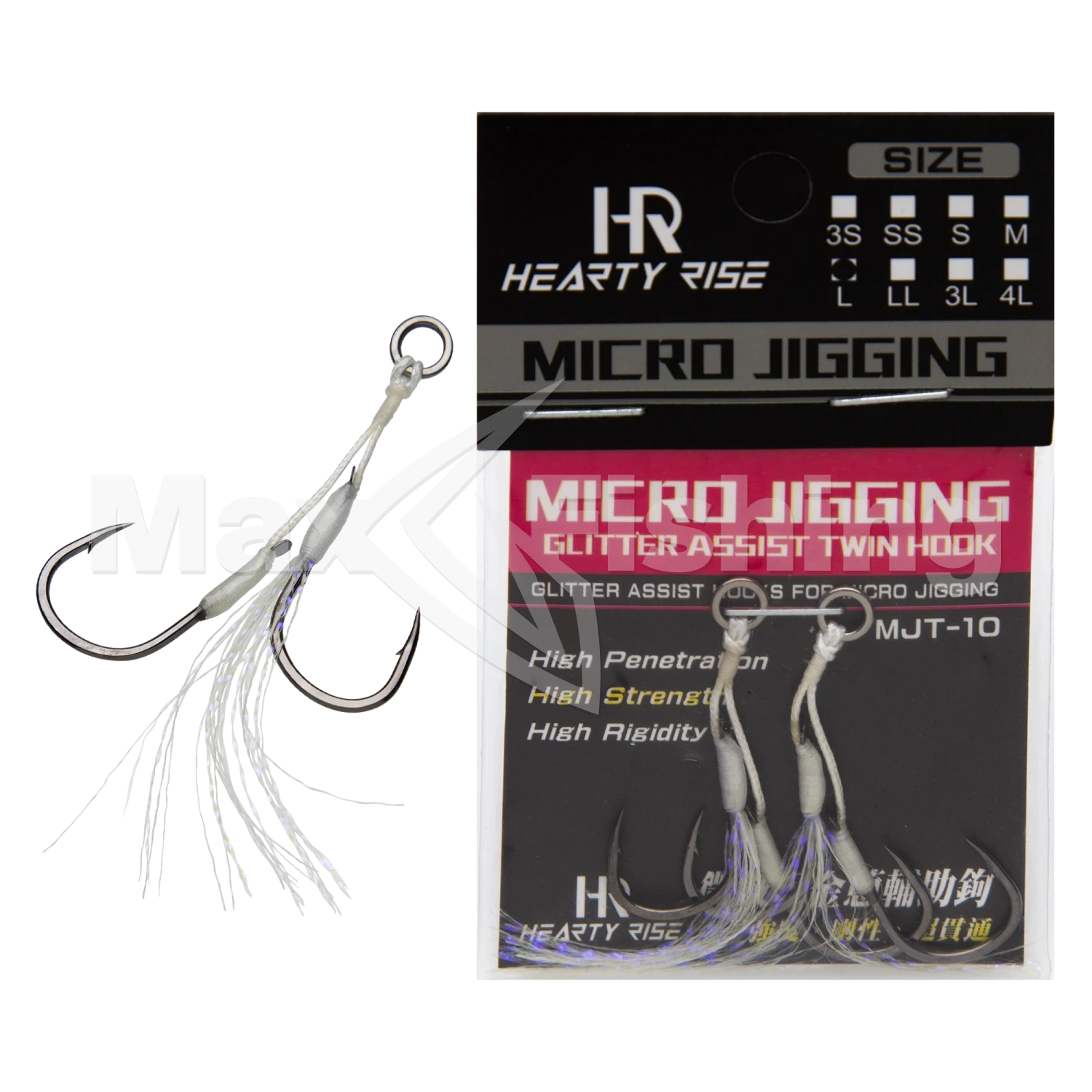 Крючок-ассист Hearty Rise Micro Jigging Glitter Assist Hook MJT-10 #8 (3S) (2 пары)