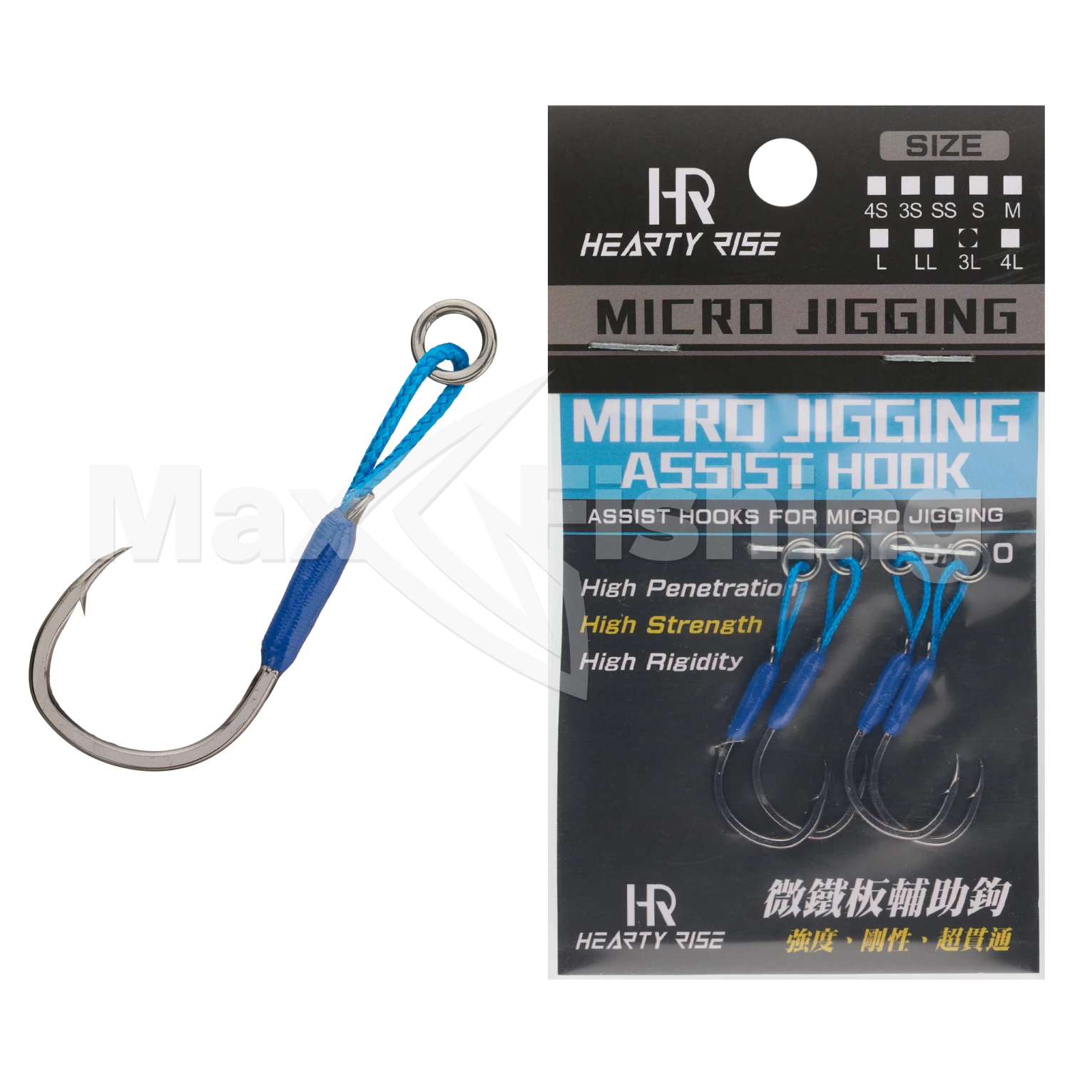 Крючок-ассист Hearty Rise Micro Jigging Assist Hook MJA-10 #2/0 (3L) (4шт)