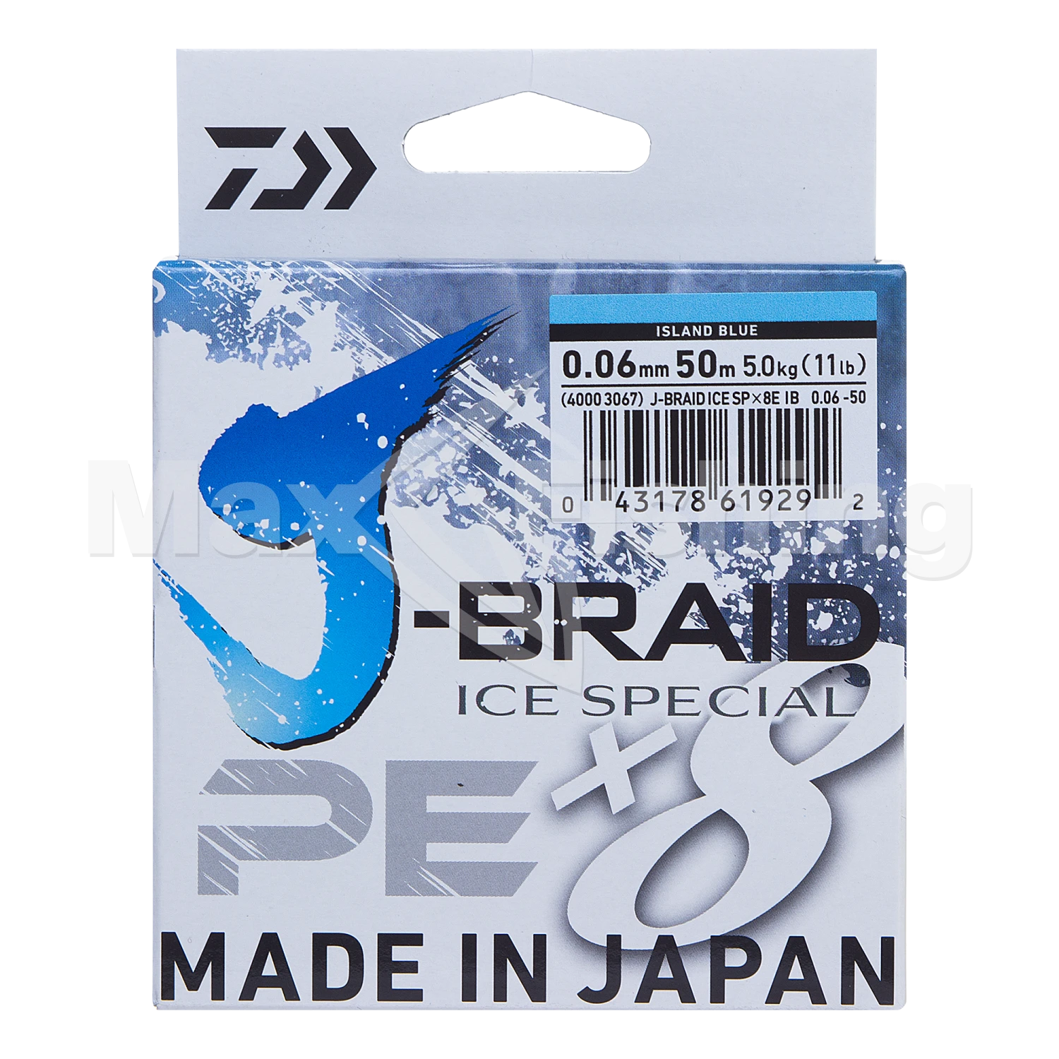 Шнур плетеный Daiwa J-Braid Ice Special x8 PE 0,06мм 50м (island blue)