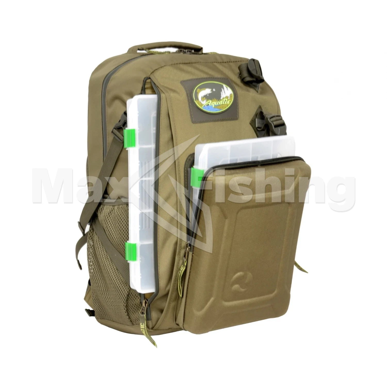 Рюкзак рыболовный Aquatic РК-02 с коробками FisherBox хаки