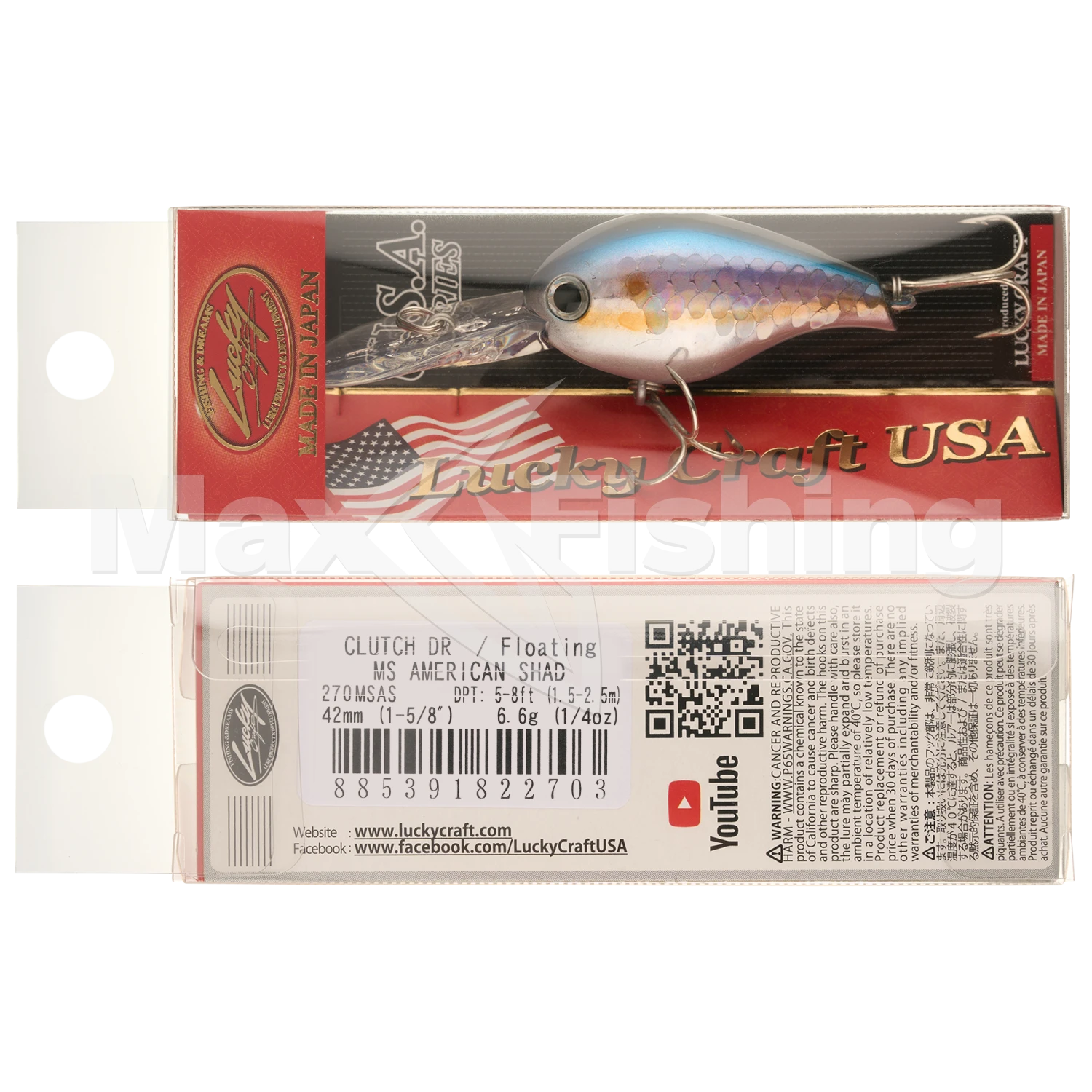 Воблер Lucky Craft Clutch DR 42 F #270 MS American Shad