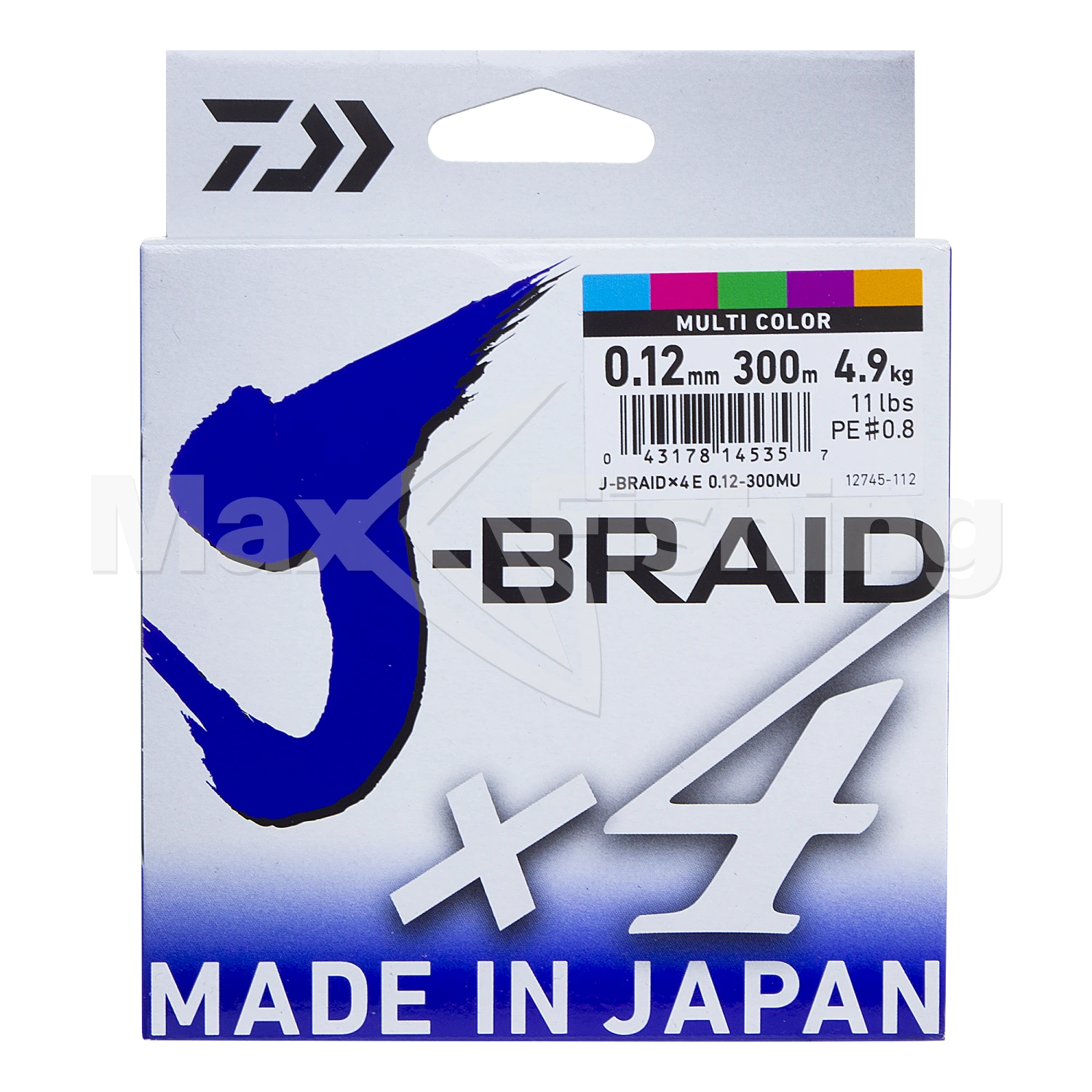 Шнур плетеный Daiwa J-Braid X4E #0,8 0,12мм 300м (multicolor)