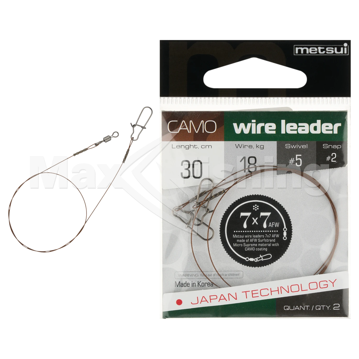 Поводок Metsui Camo Wire Leader AFW 7x7 18кг 30см