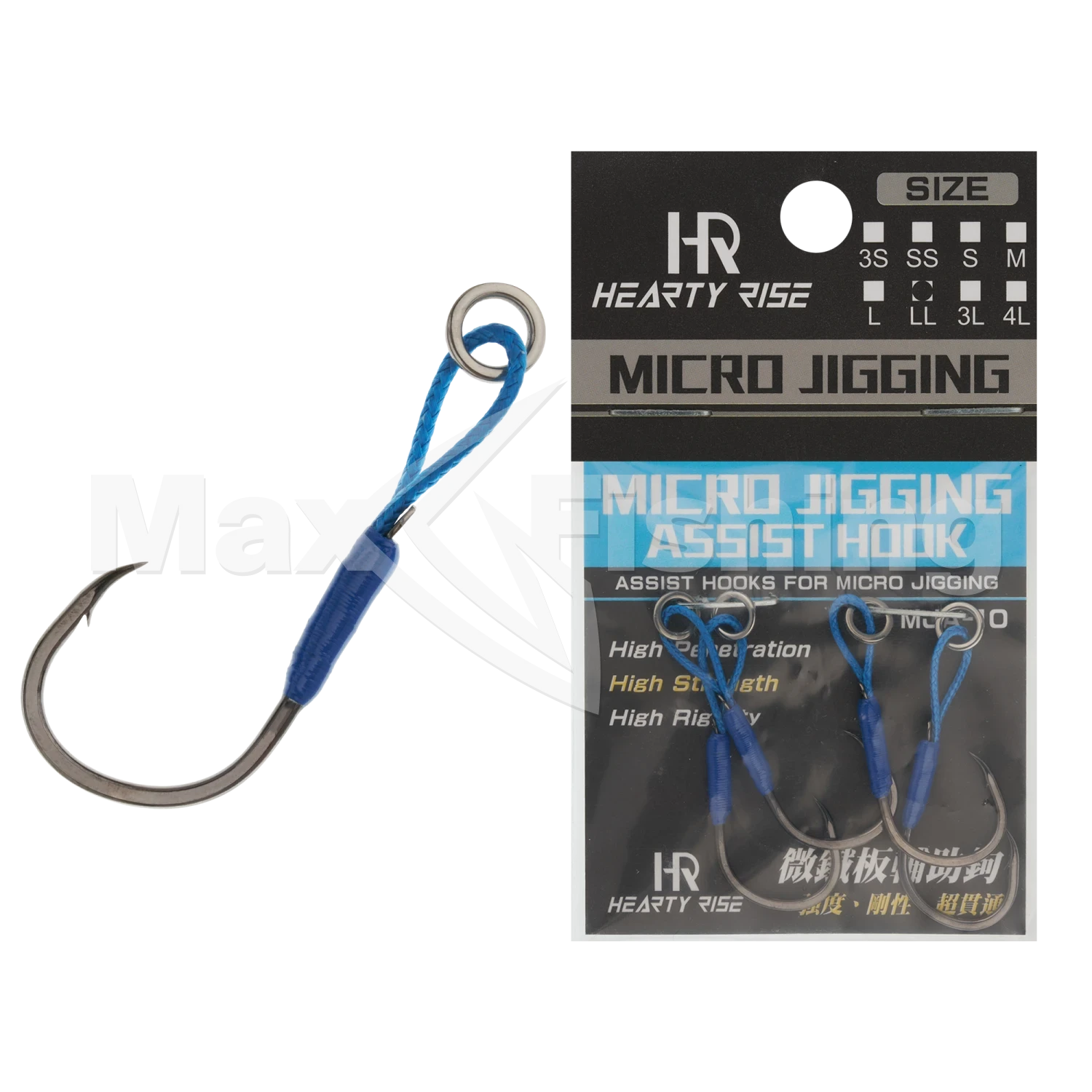 Крючок-ассист Hearty Rise Micro Jigging Assist Hook MJA-10 #1/0 (LL) (4шт)