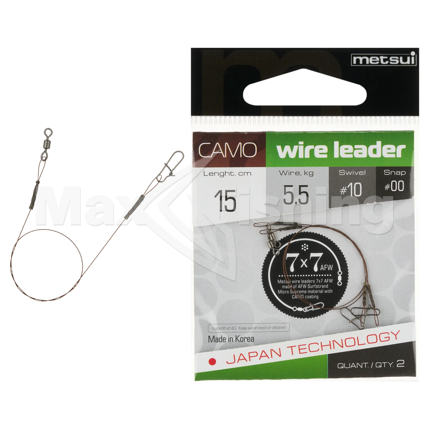 Поводок Metsui Camo Wire Leader AFW 7x7 5,5кг 15см