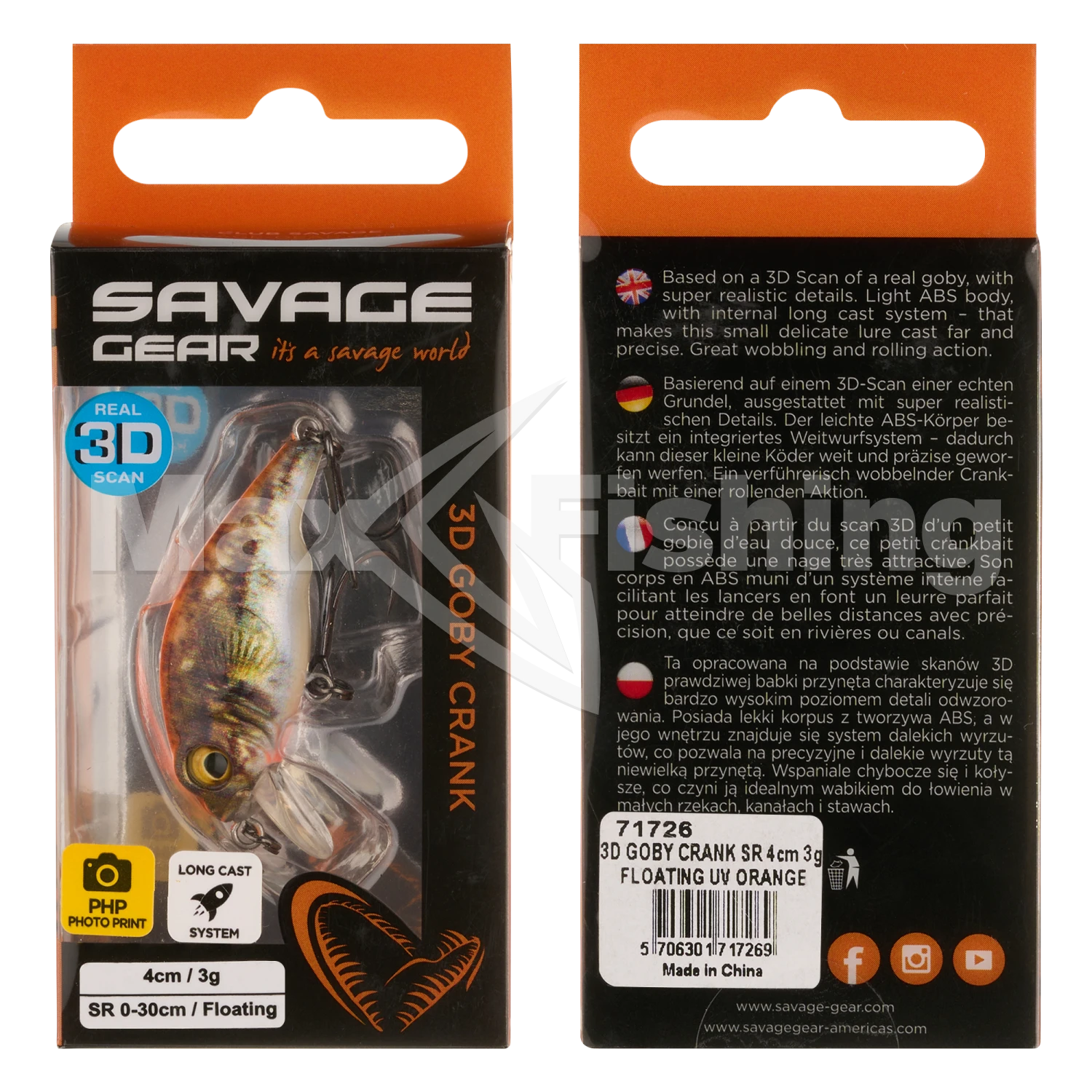 Воблер Savage Gear 3D Goby Crank SR 40 F #Orange