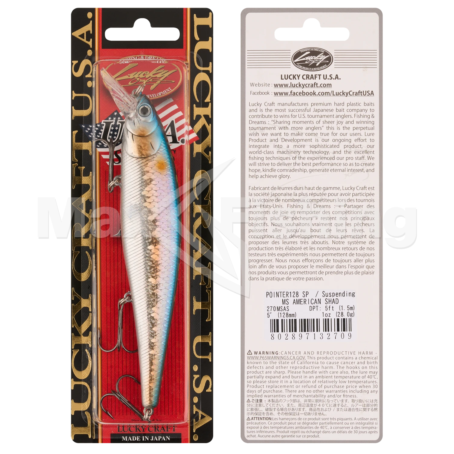 Воблер Lucky Craft Pointer 128 SP #270 MS American Shad