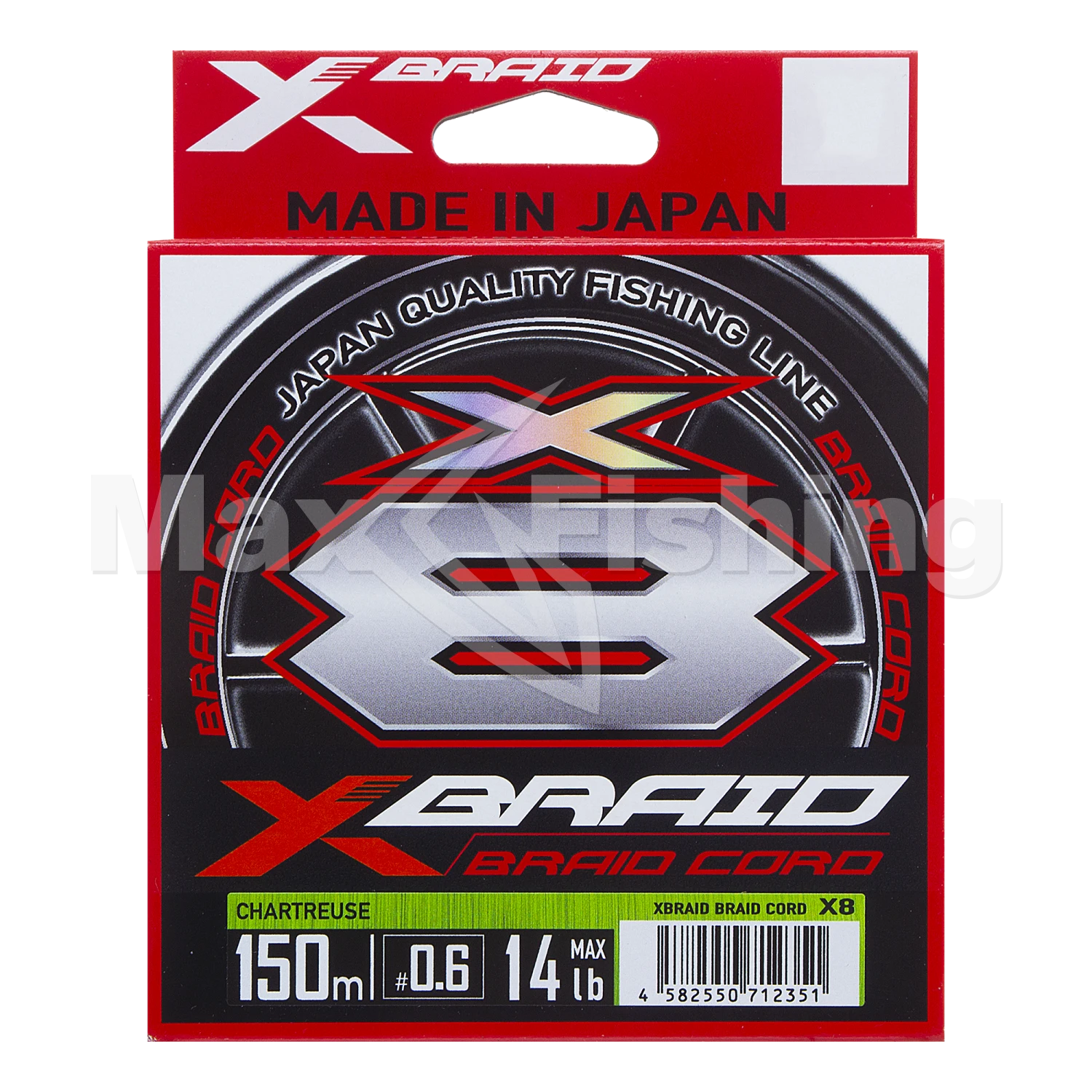 Шнур плетеный YGK X-Braid Braid Cord X8 #0,6 0,128мм 150м (chartreuse)