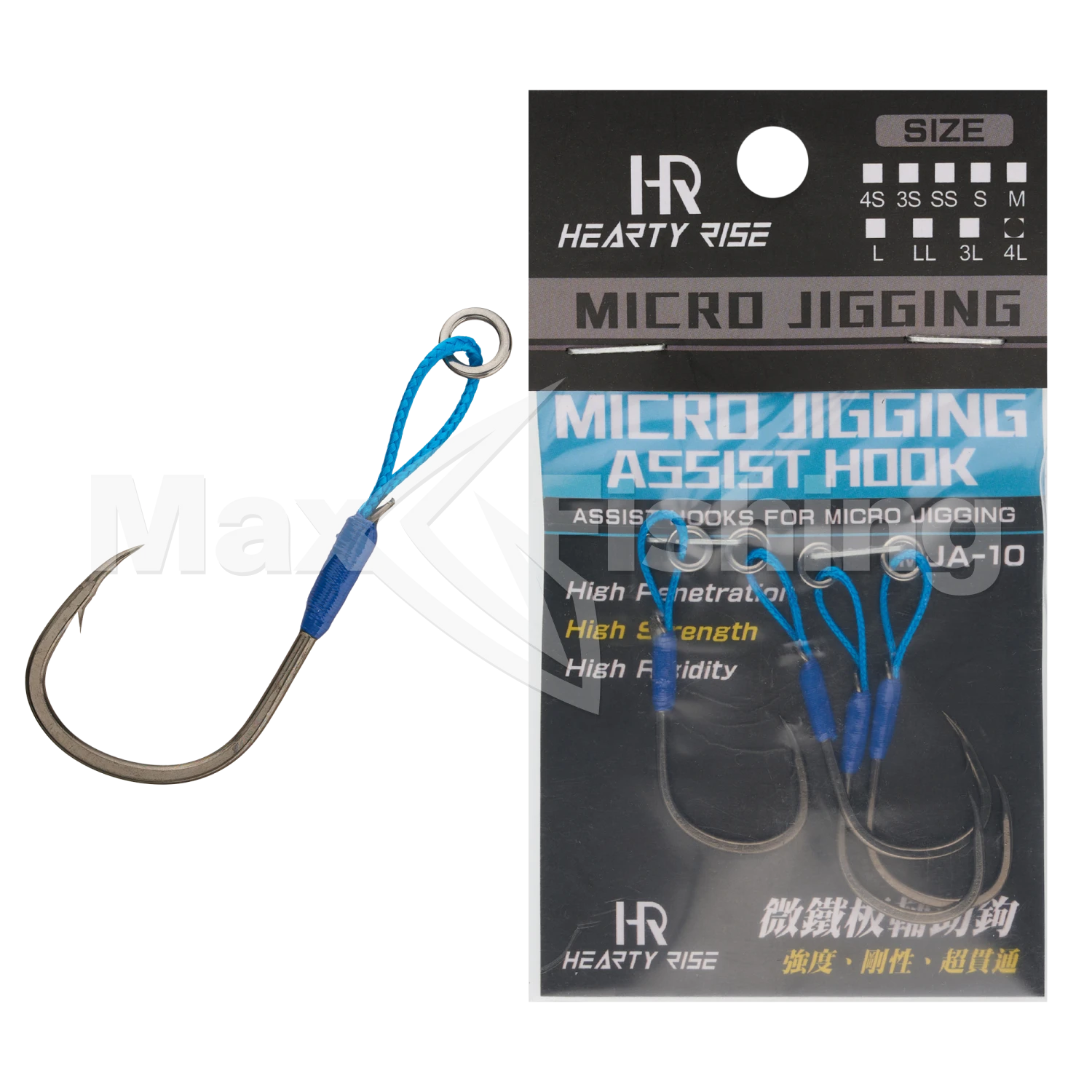 Крючок-ассист Hearty Rise Micro Jigging Assist Hook MJA-10 #3/0 (4L) (4шт)