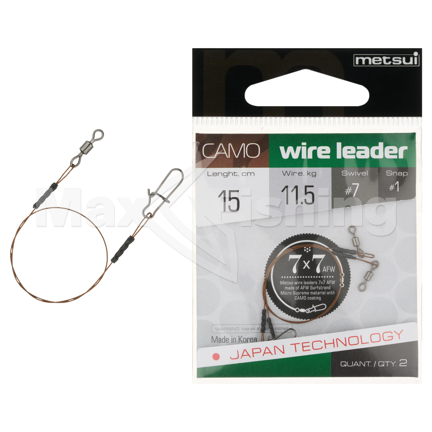 Поводок Metsui Camo Wire Leader AFW 7x7 11,5кг 15см