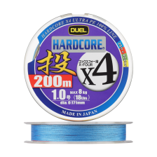 Шнур плетеный Duel Hardcore PE X4 #1 0,171мм 200м (4color)