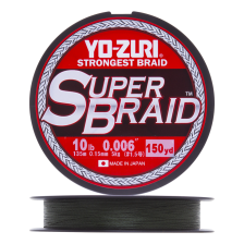 Шнур плетеный Yo-Zuri PE Superbraid 10Lb 0,15мм 135м (dark green)