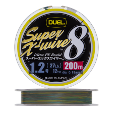 Шнур плетеный Duel PE Super X-Wire 8 #1,2 0,19мм 200м (5Color-Yellow Marking)