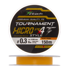Шнур плетеный Intech Tournament Micro Style PE X4 #0,3 0,090мм 150м (orange)