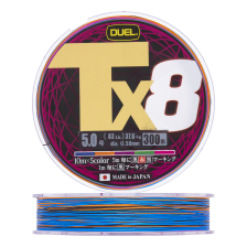 Шнур плетеный Duel PE Tx8 #5 0,38мм 300м (5Color)